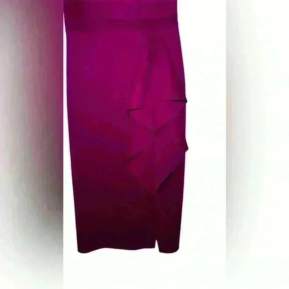 Xscape Waterfall Off The Shoulder Ruffle Formal Dress Purple Sz 4 (D197) - Picture 4 of 11